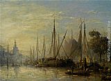 Johan Barthold Jongkind Canvas Paintings - Le port de Rotterdam